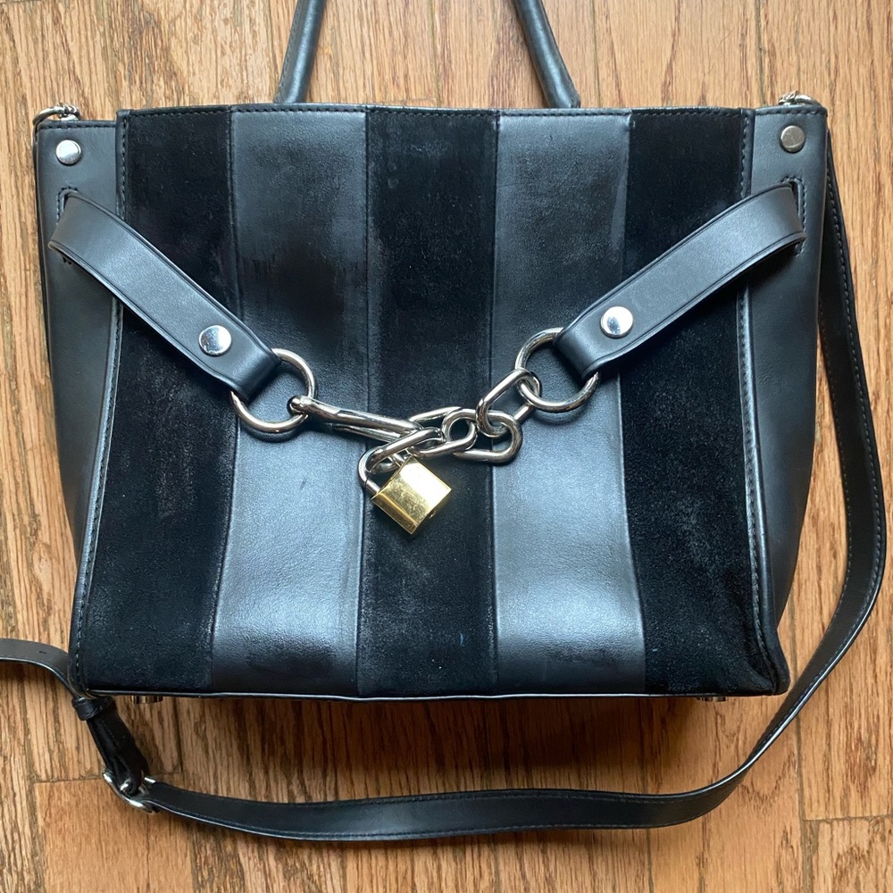 Alexander Wang Large Attica Crossbody Bag, Leather Suede Front Chain Lock $895 - Picture 3 of 11